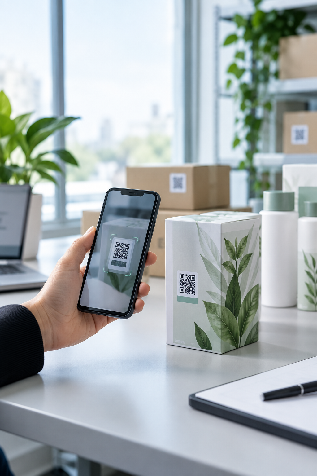 Product package QR verification scan